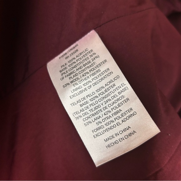 Pendleton Burgundy Teddy Jacket - Picture 5 of 12